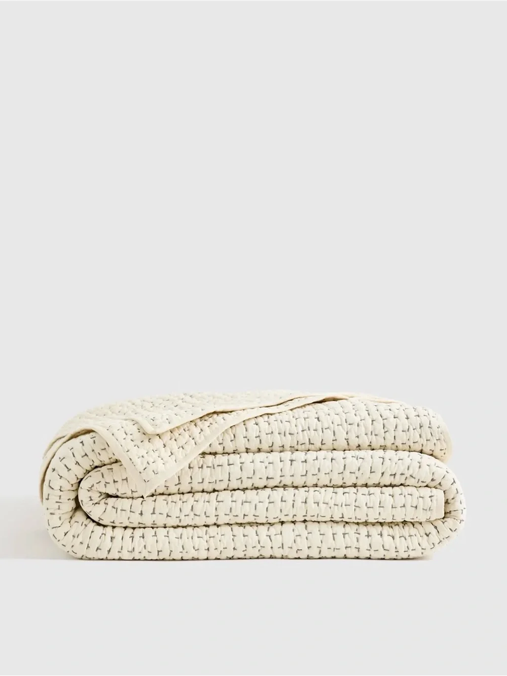 Quince Cotton Hand Stitched Quilt in Undyed King